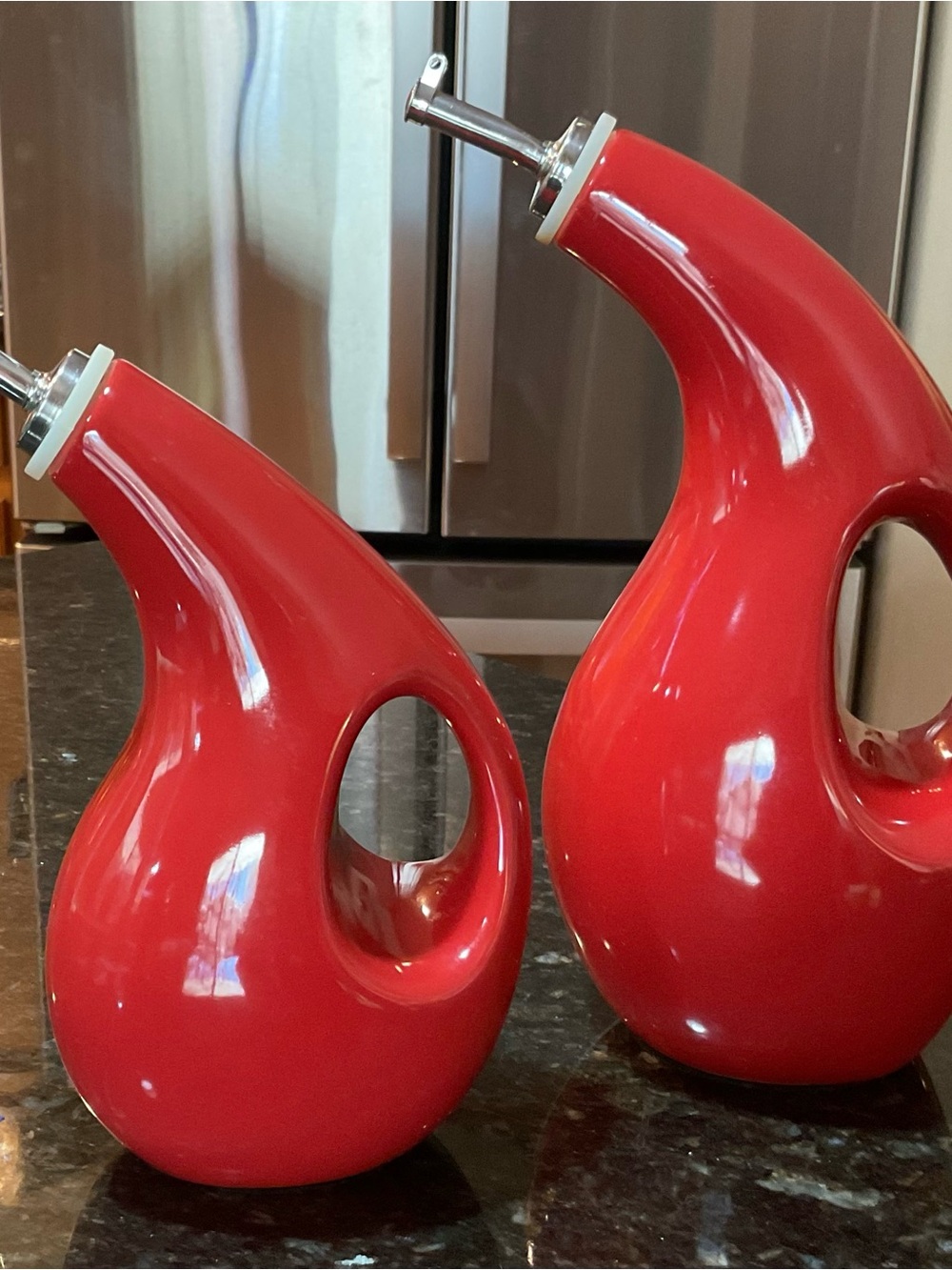 Rachael Ray Red Ceramic Olive Oil Pourer Set